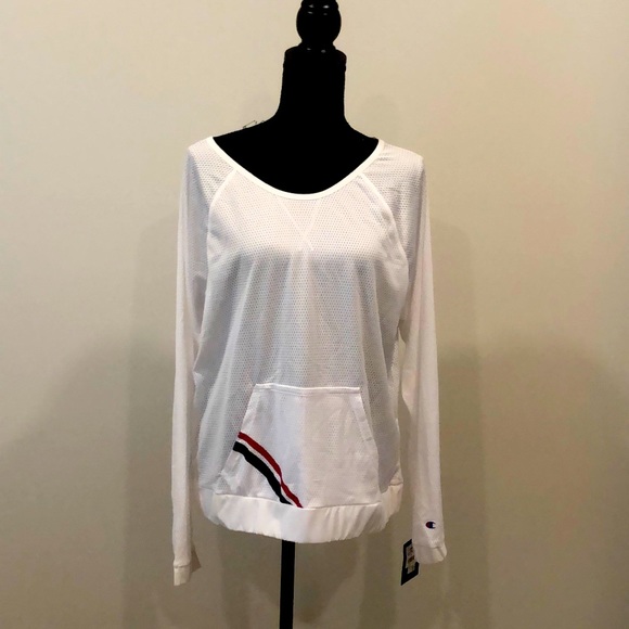 NWT Champion Mesh Crew Shirt White